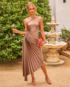 Valentina One-Shoulder Asymmetrical Maxi Dress