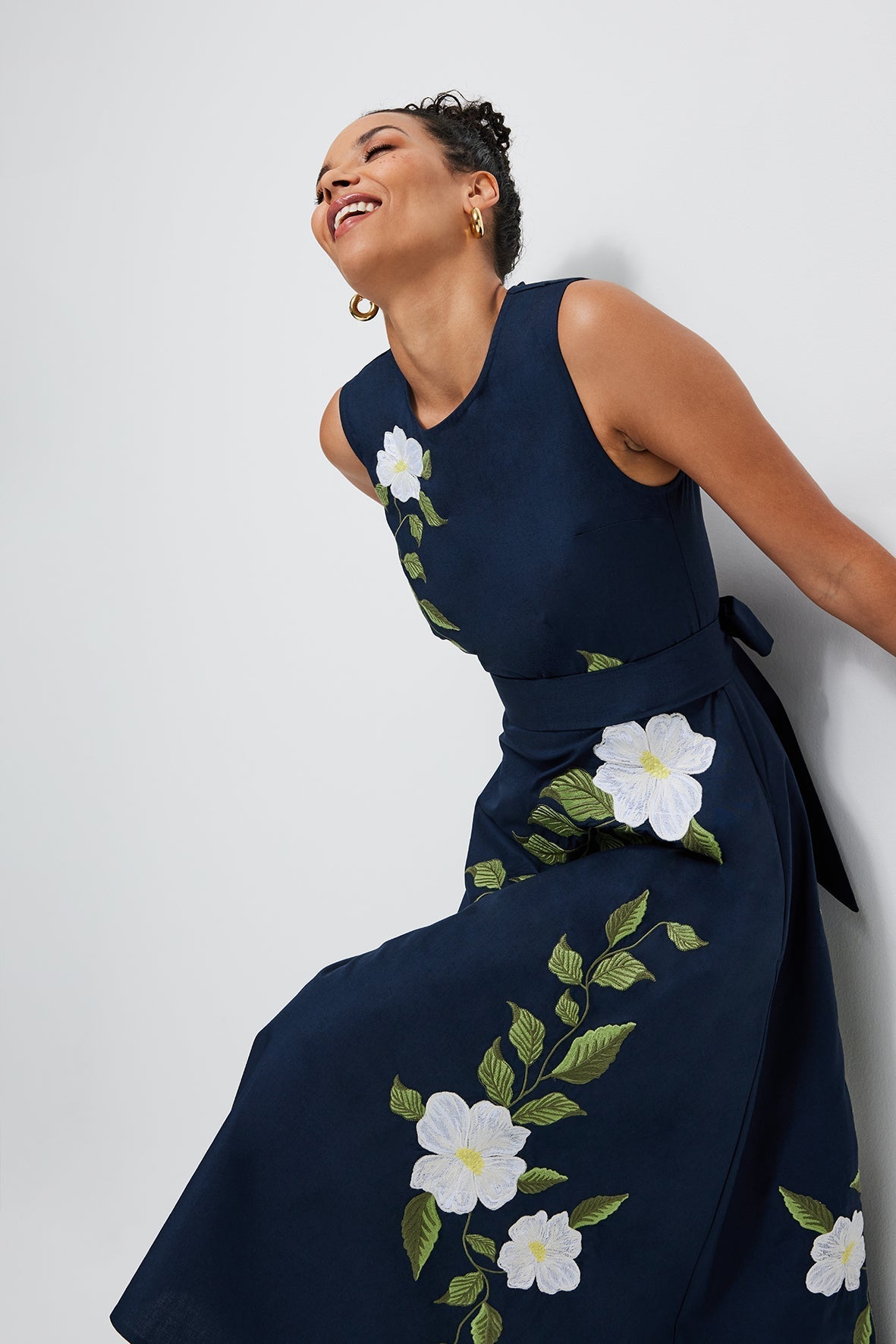 Red Magnolia Indigo Dress
