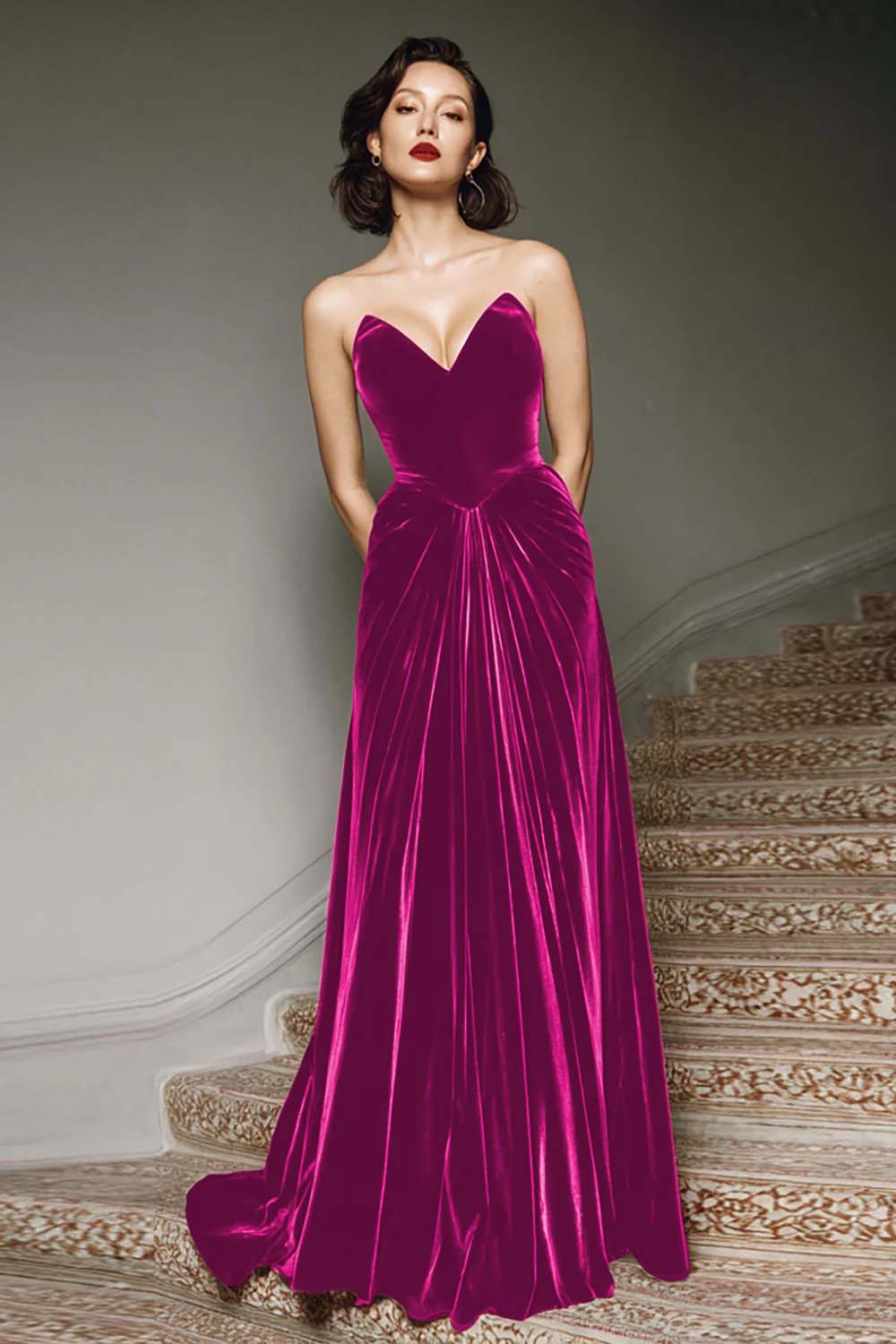 Plum Margot Velvet A-Line Dress