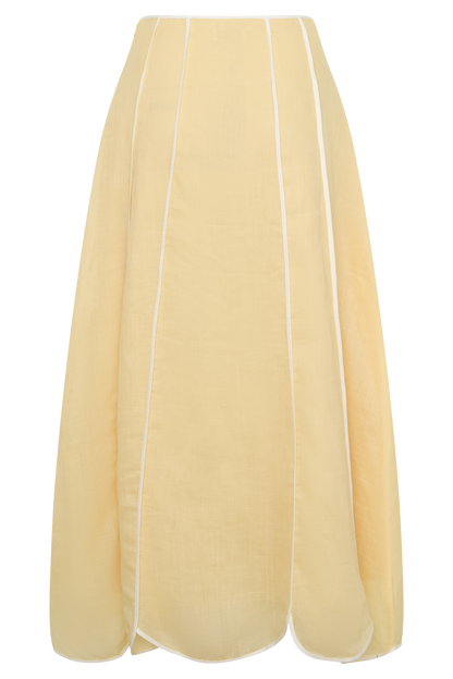 Butter Georgia Panelled Midi Dress in Butter