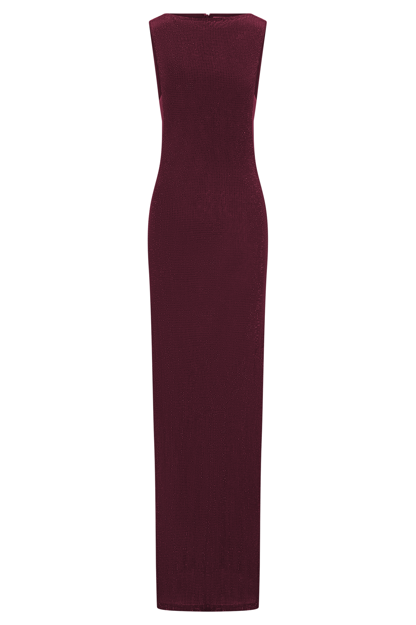 Wine Magnolia Diamante Sleeveless Maxi Dress in Chocolate