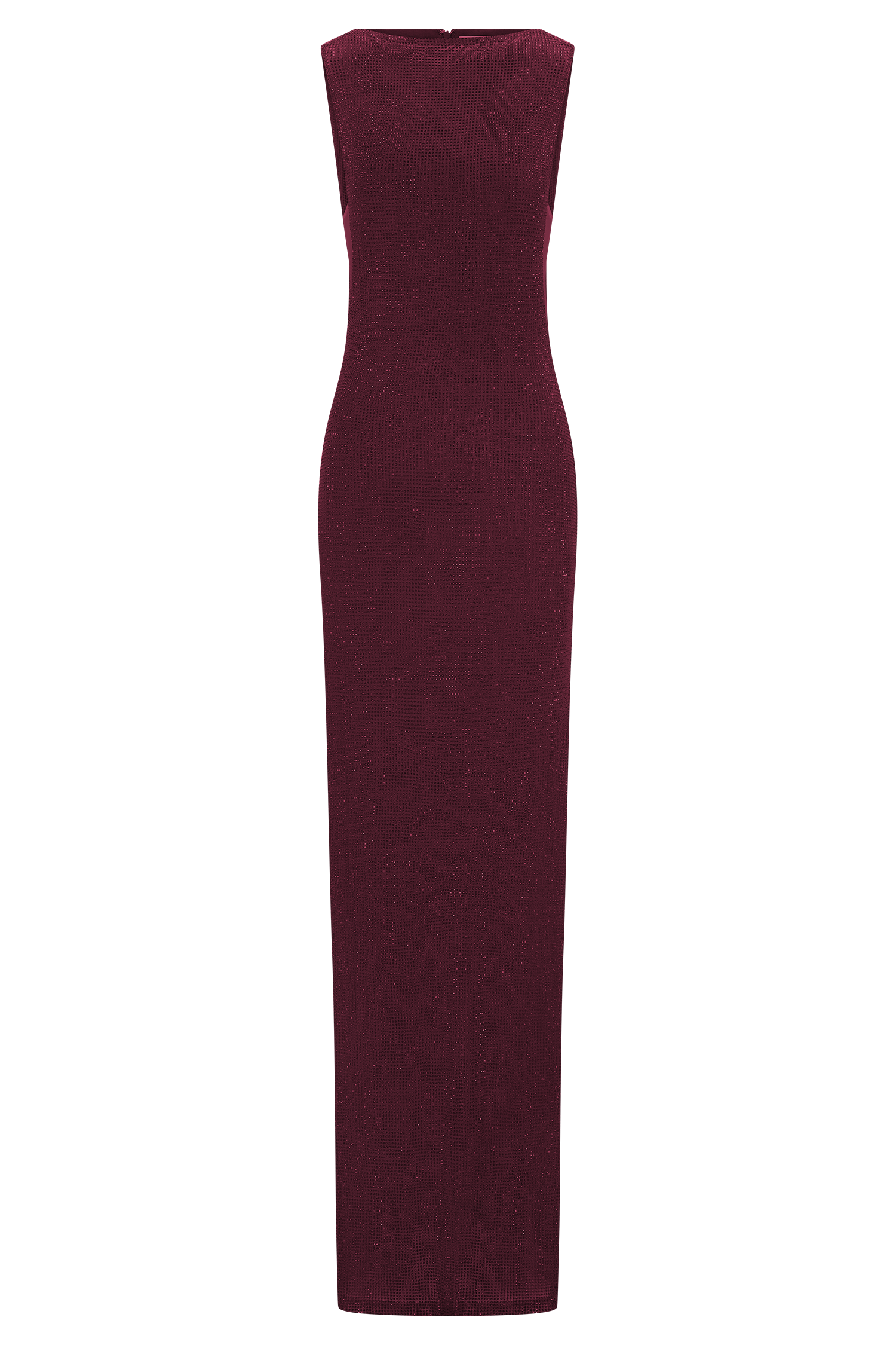 Wine Magnolia Diamante Sleeveless Maxi Dress in Chocolate