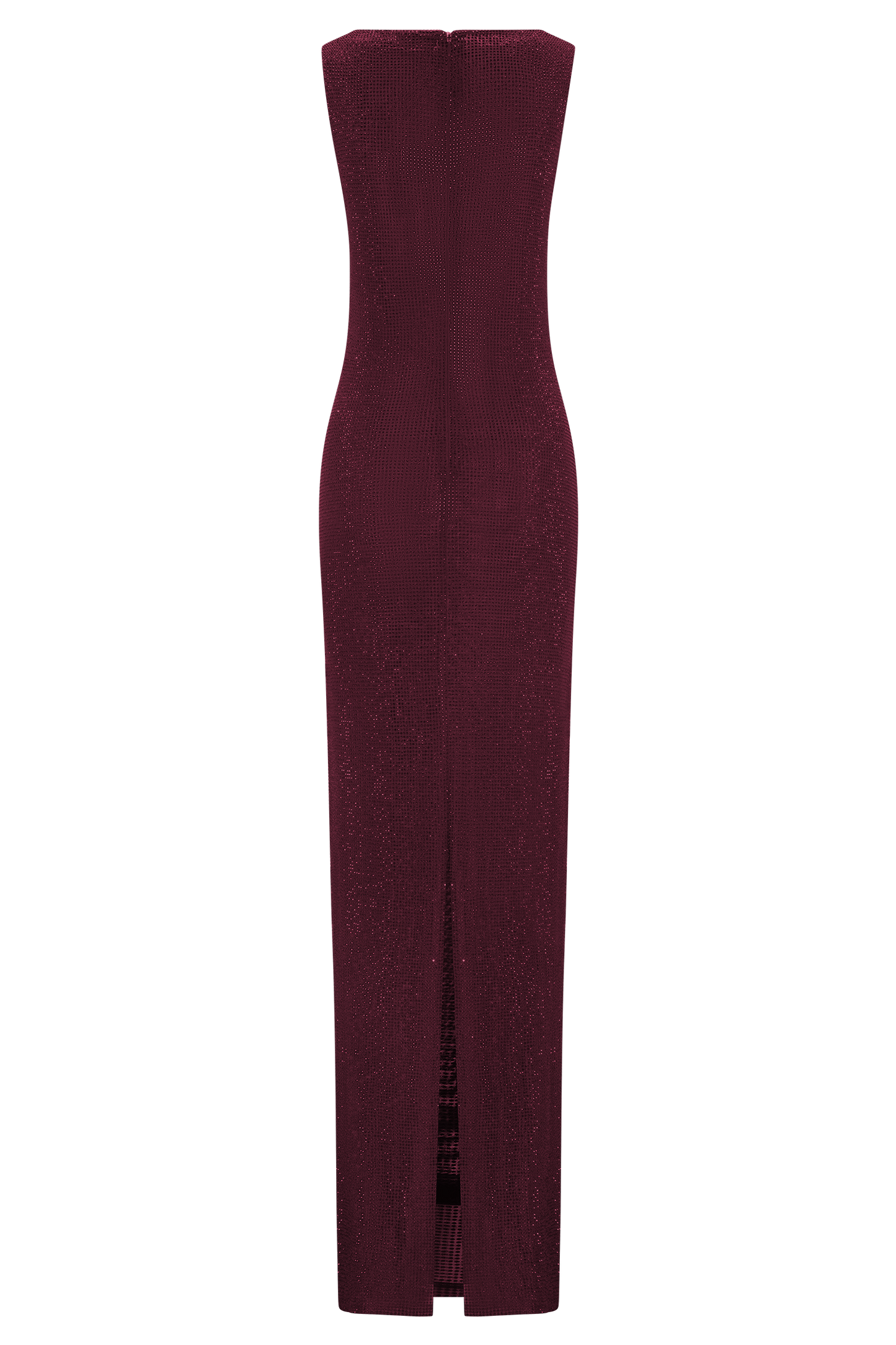 Wine Magnolia Diamante Sleeveless Maxi Dress in Chocolate
