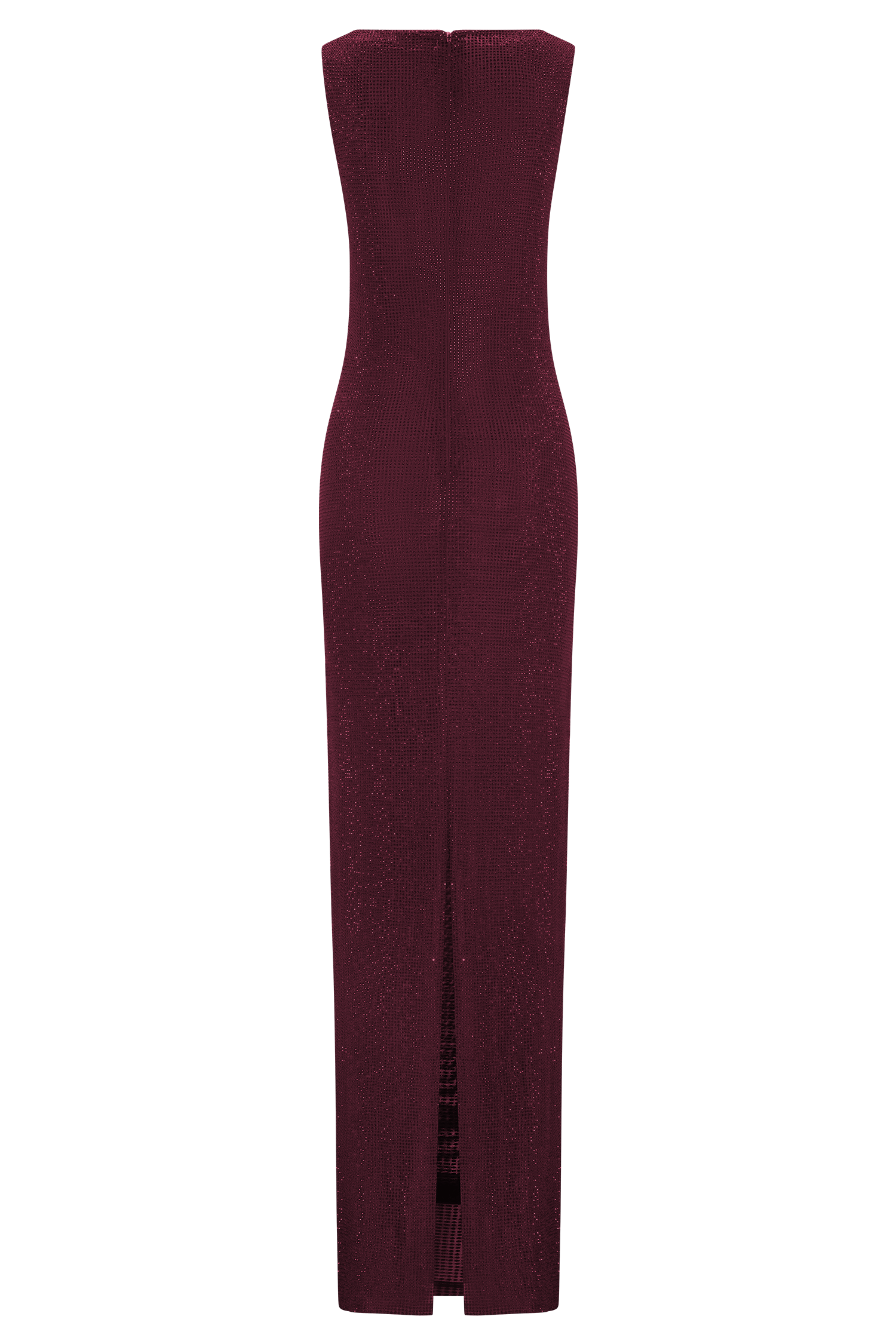 Wine Magnolia Diamante Sleeveless Maxi Dress in Chocolate