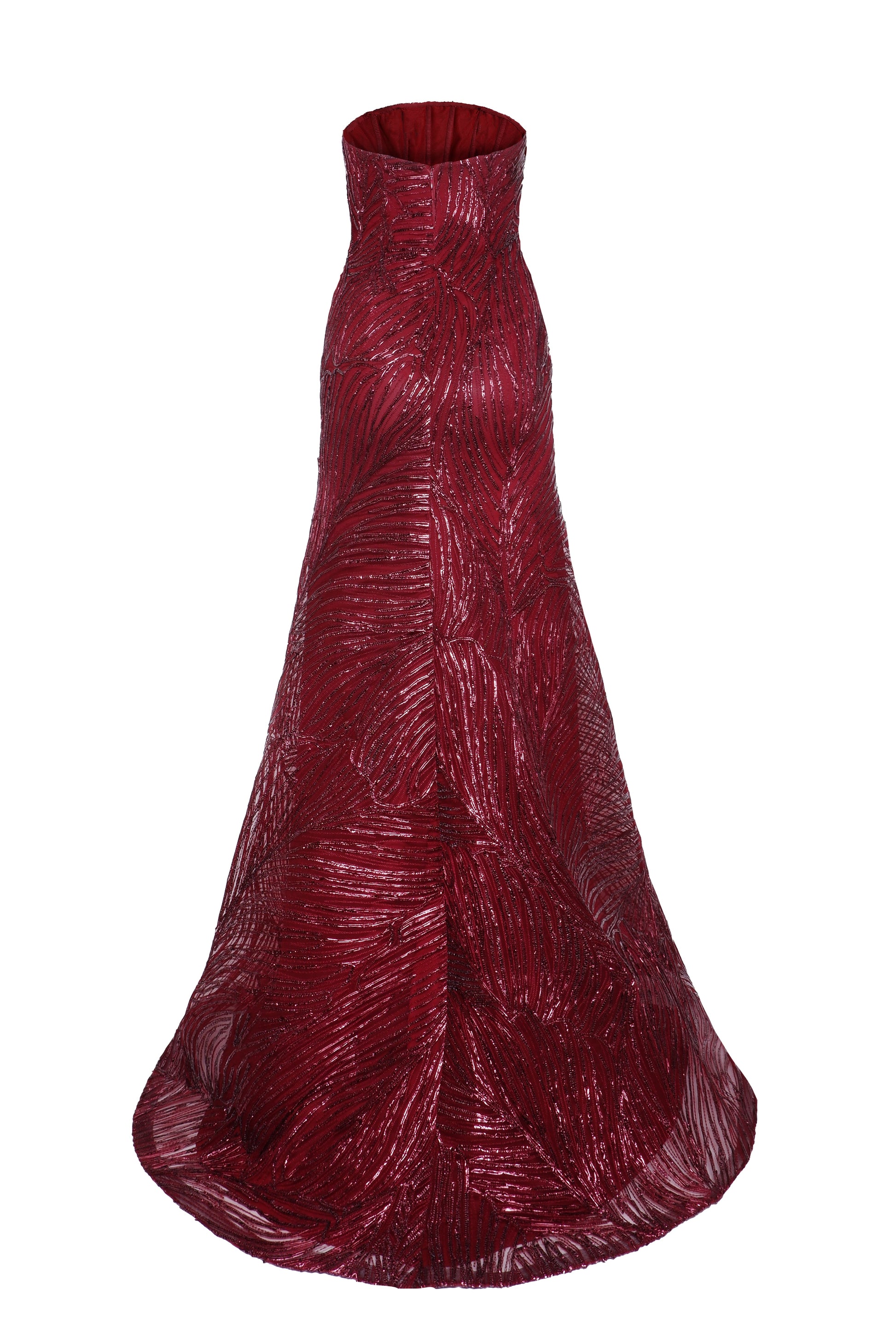 Silver Margot Raffia Strapless Gown