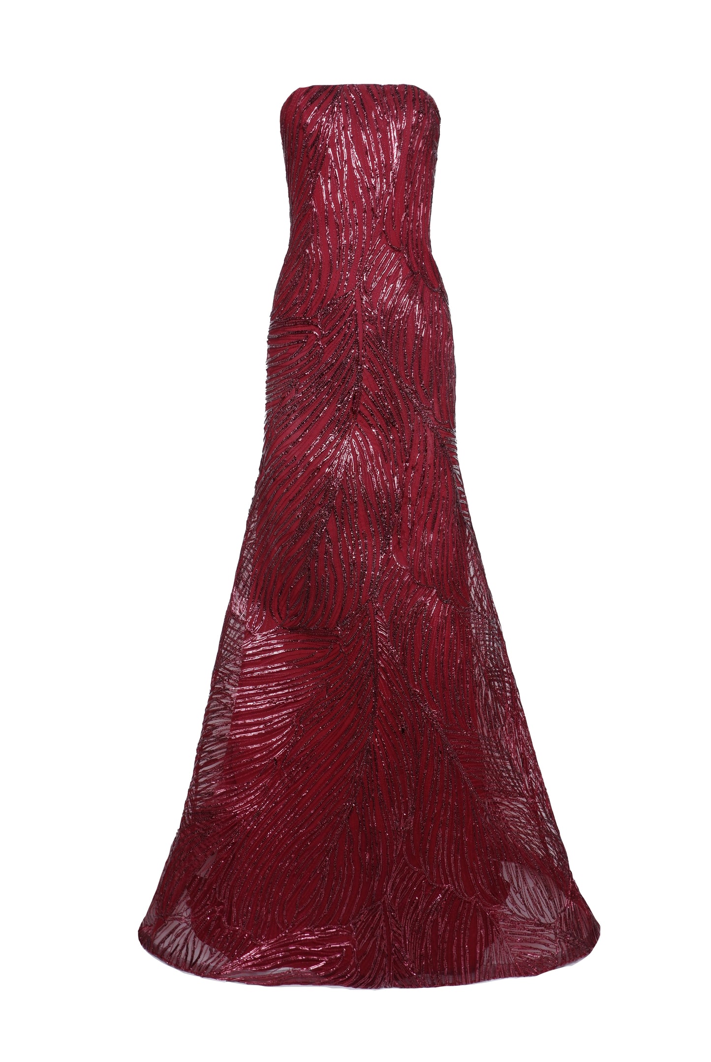 Gold Margot Raffia Strapless Gown