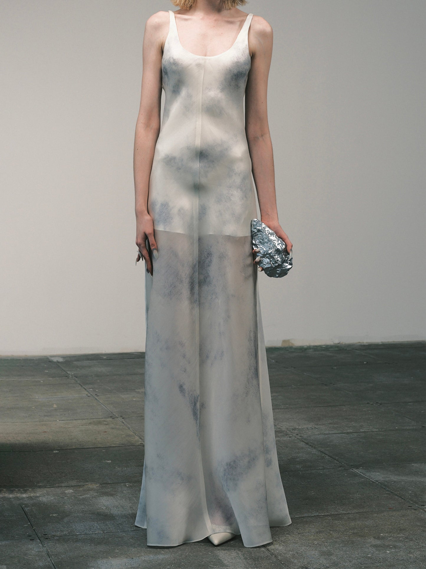 ASH WHITE Margot Silk Bias Slip Dress