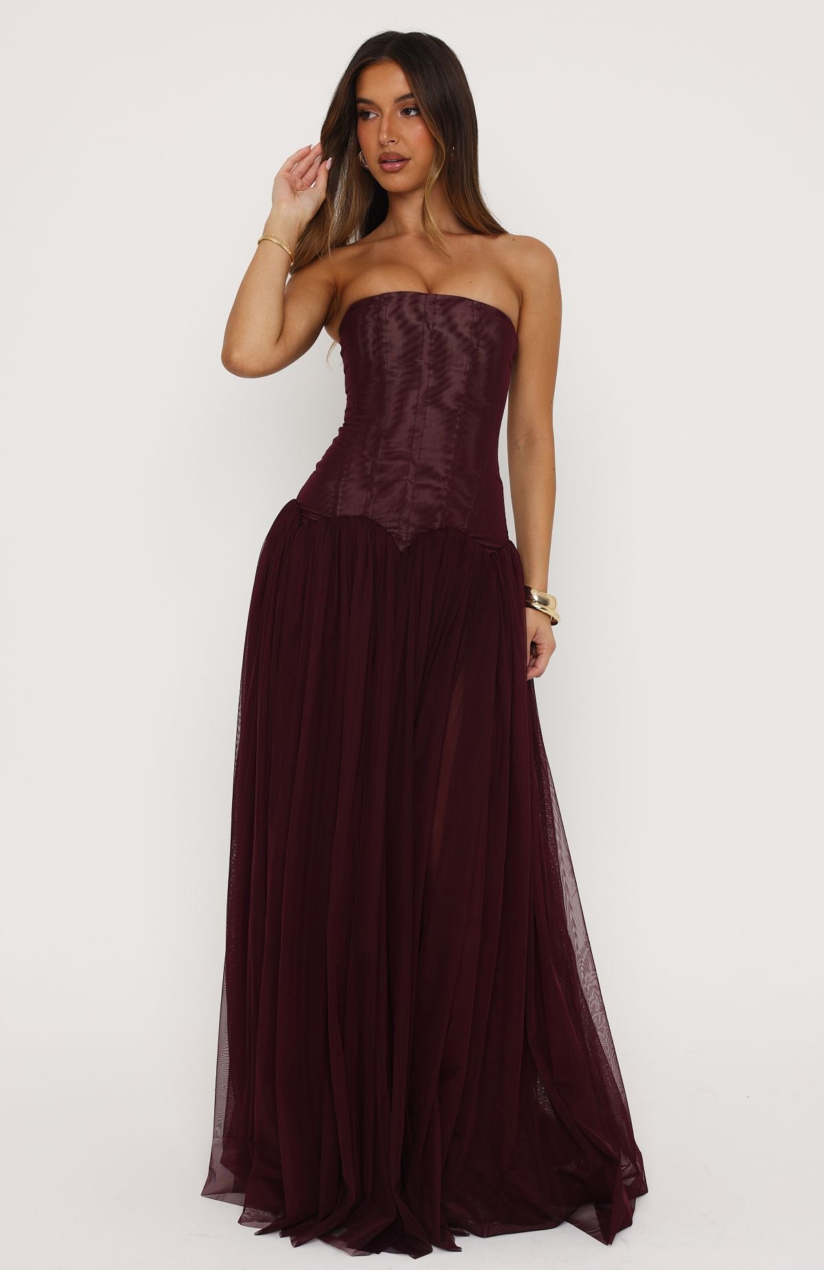 Muse Silk Maxi Dress in Fig