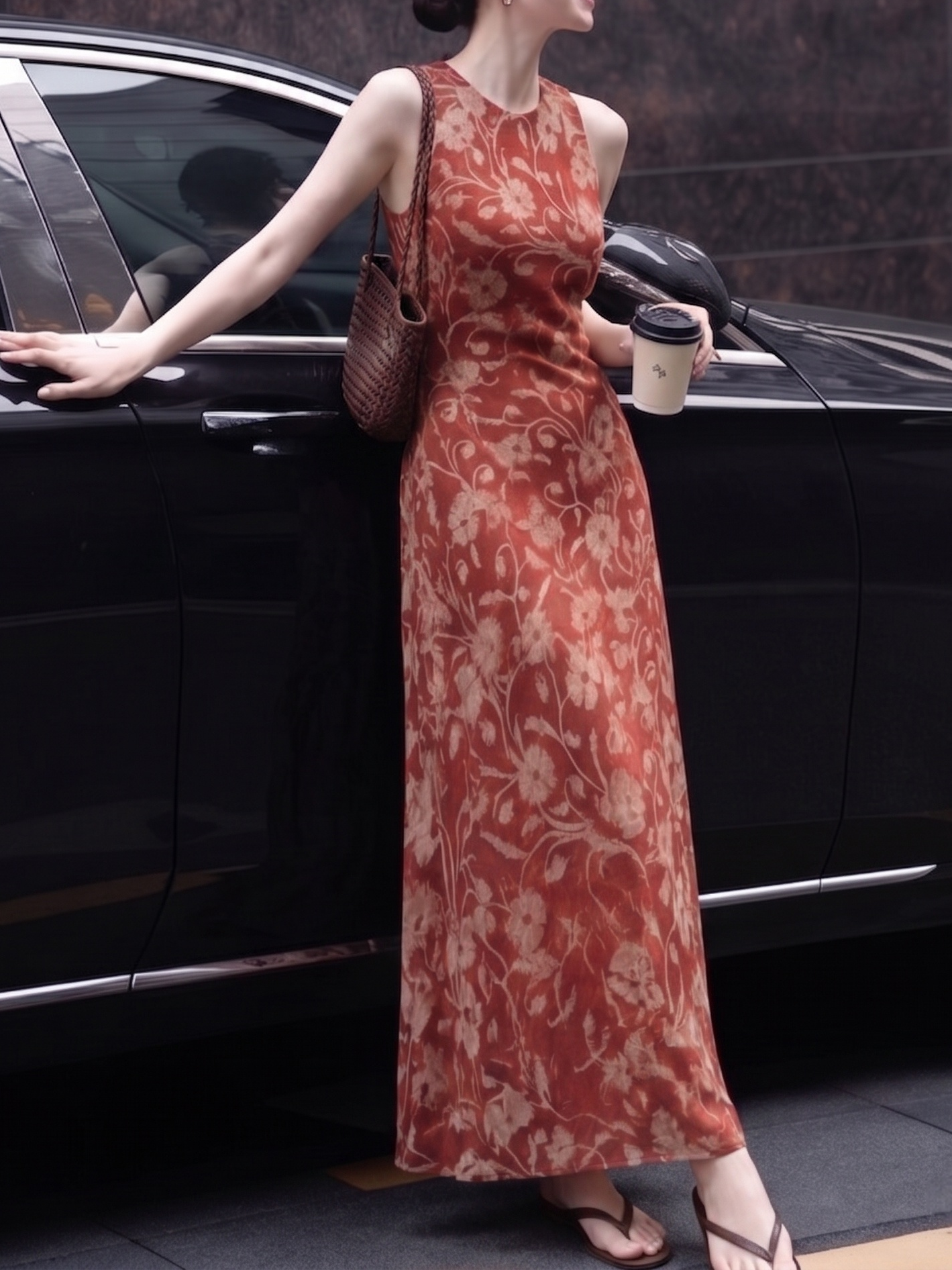 Cut Vintage Floral Maxi Dress Margot Mulberry Silk Floral Maxi Dress