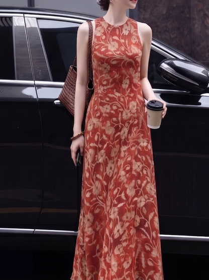 Cut Vintage Floral Maxi Dress Margot Mulberry Silk Floral Maxi Dress