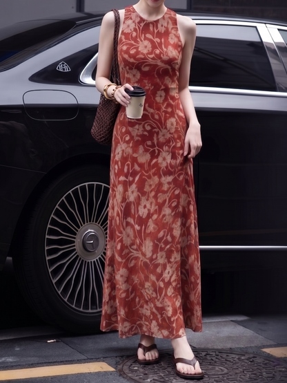 Cut Vintage Floral Maxi Dress Margot Mulberry Silk Floral Maxi Dress