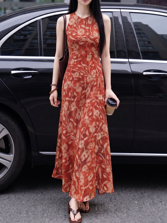 Cut Vintage Floral Maxi Dress Margot Mulberry Silk Floral Maxi Dress