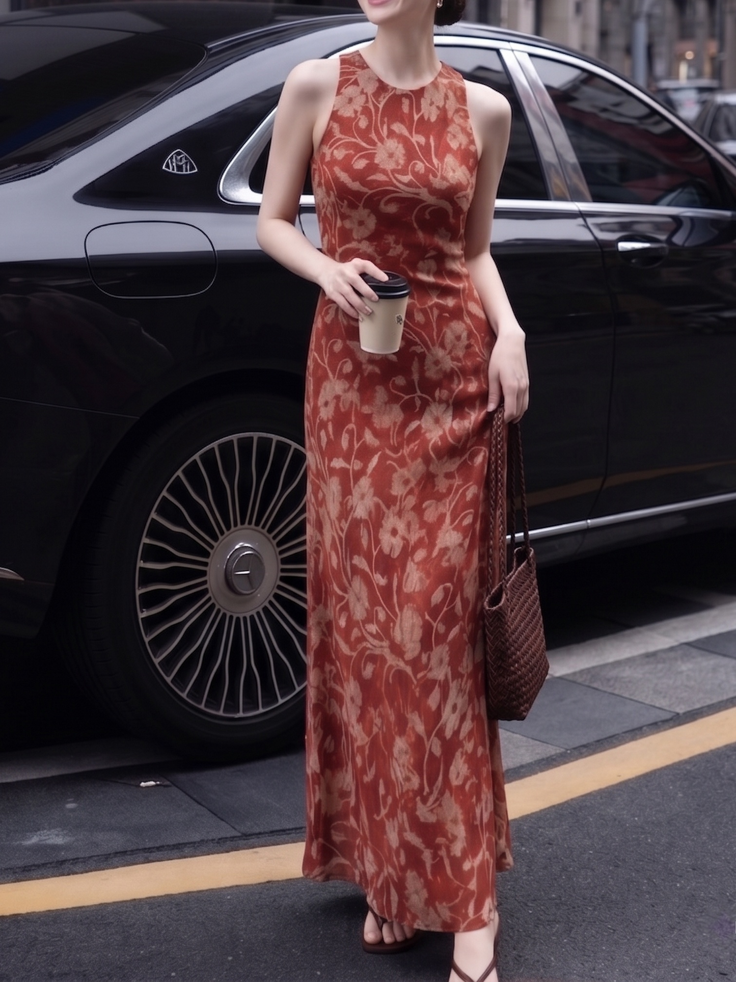 Cut Vintage Floral Maxi Dress Margot Mulberry Silk Floral Maxi Dress