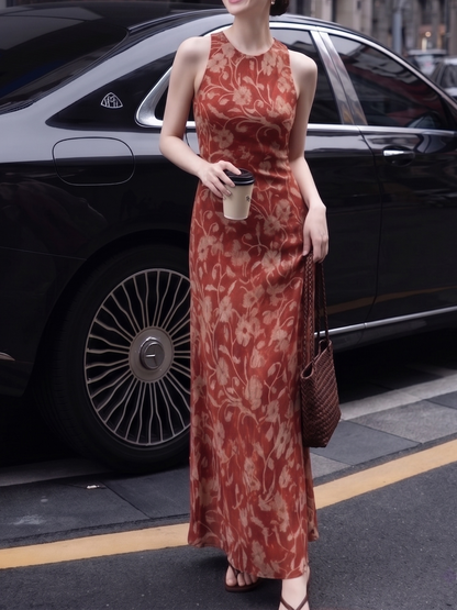 Cut Vintage Floral Maxi Dress Margot Mulberry Silk Floral Maxi Dress