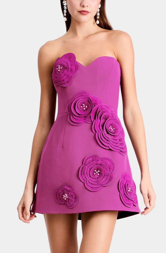 Berry Gia Crepe Midi Dress in Berry