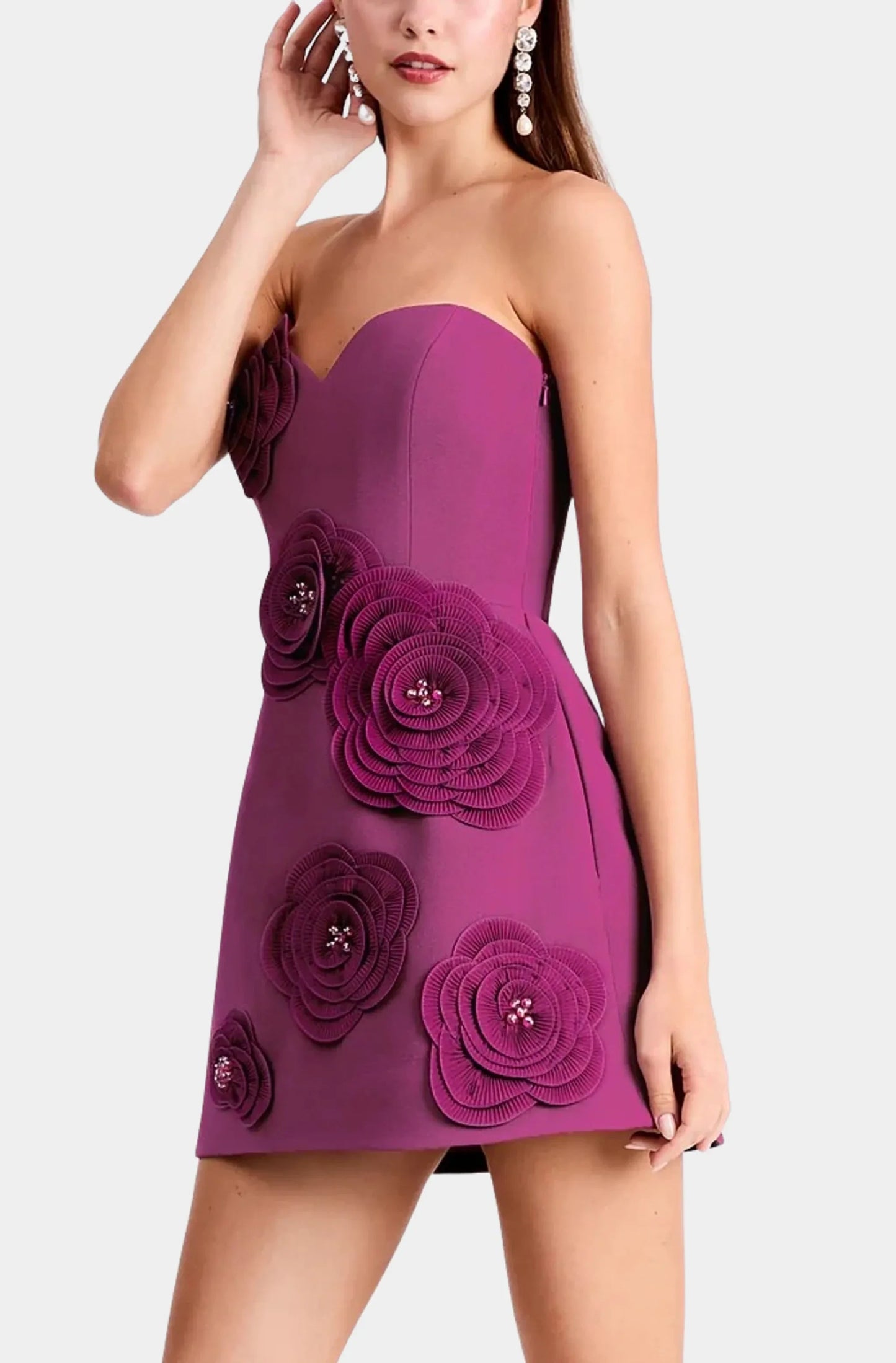 Berry Gia Crepe Midi Dress in Berry