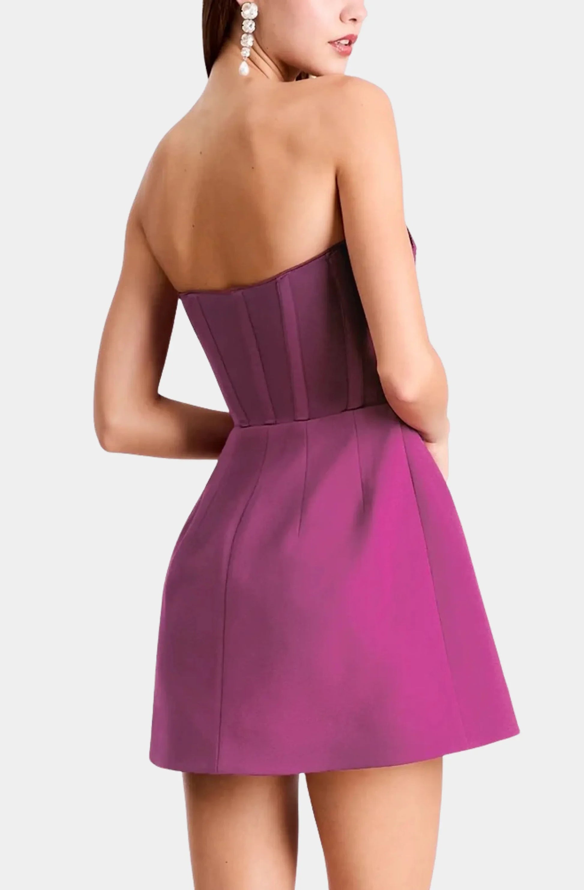 Berry Gia Crepe Midi Dress in Berry