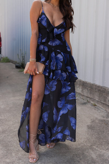 Celeste Butterfly Chiffon Maxi Dress