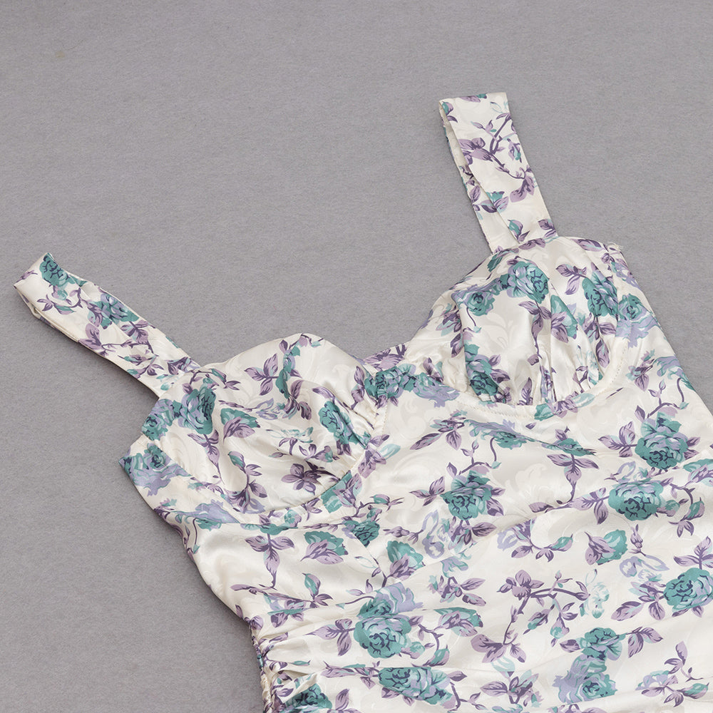 White Purple Vivienne Bodycon Mini Dress