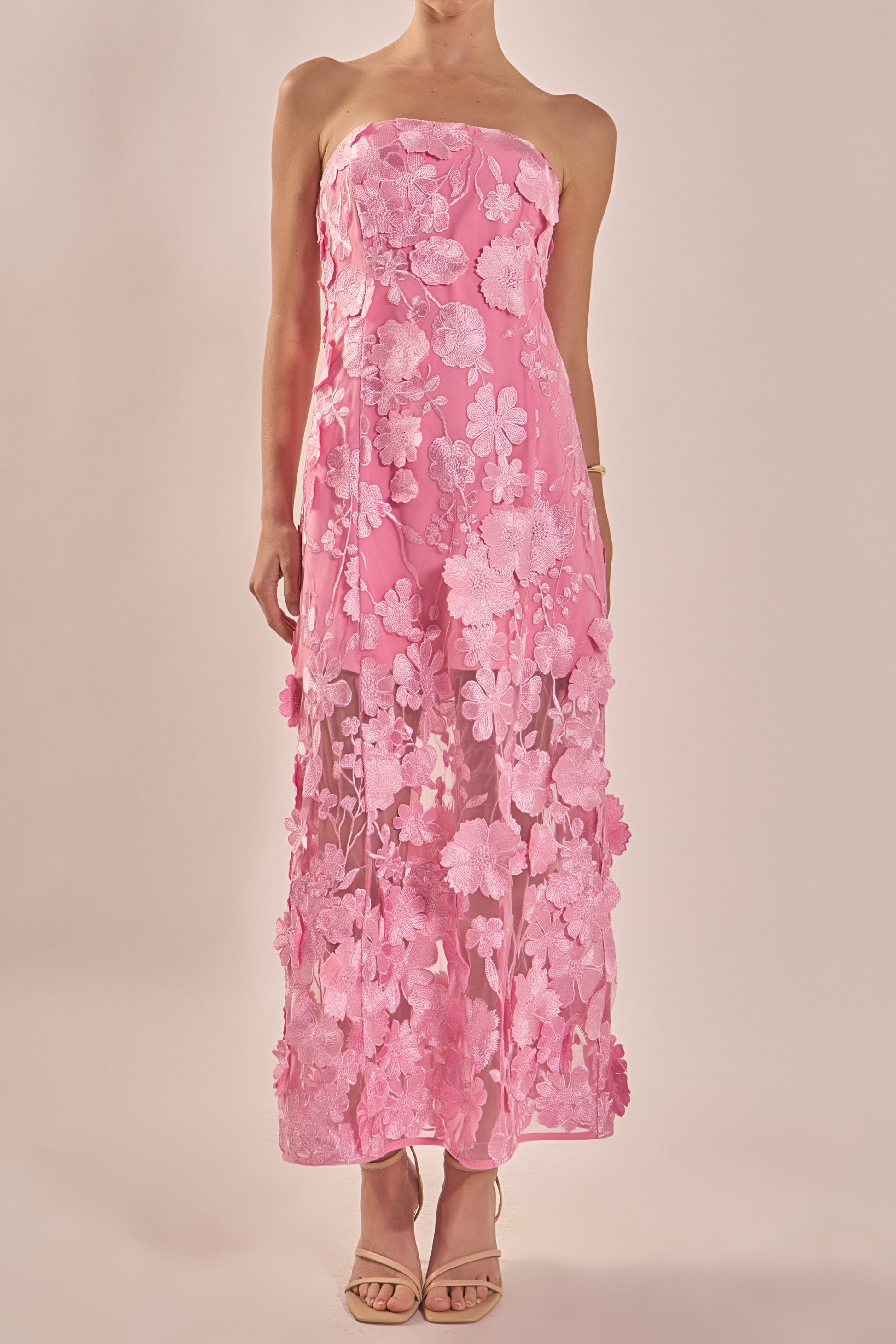 BUTTER Margot Floral Embroidered Maxi Dress