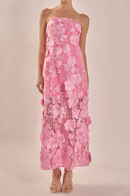 ICY BLUE Margot Floral Embroidered Maxi Dress