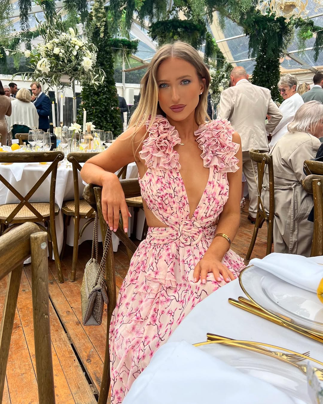 Orange Maeve Floral Cutout Maxi Dress