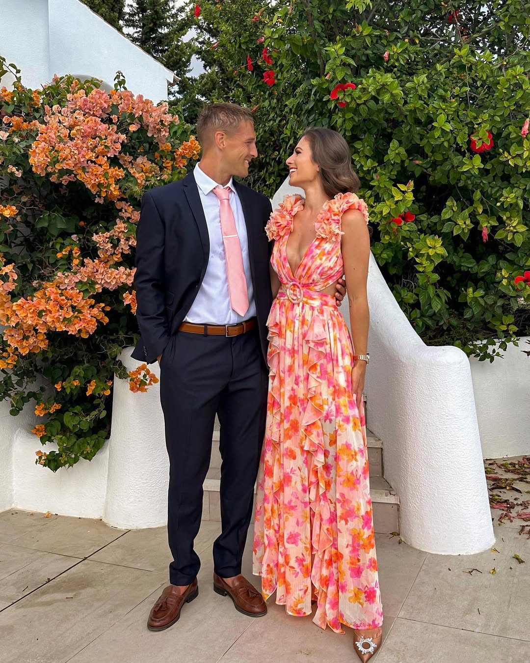 Pink Maeve Floral Cutout Maxi Dress
