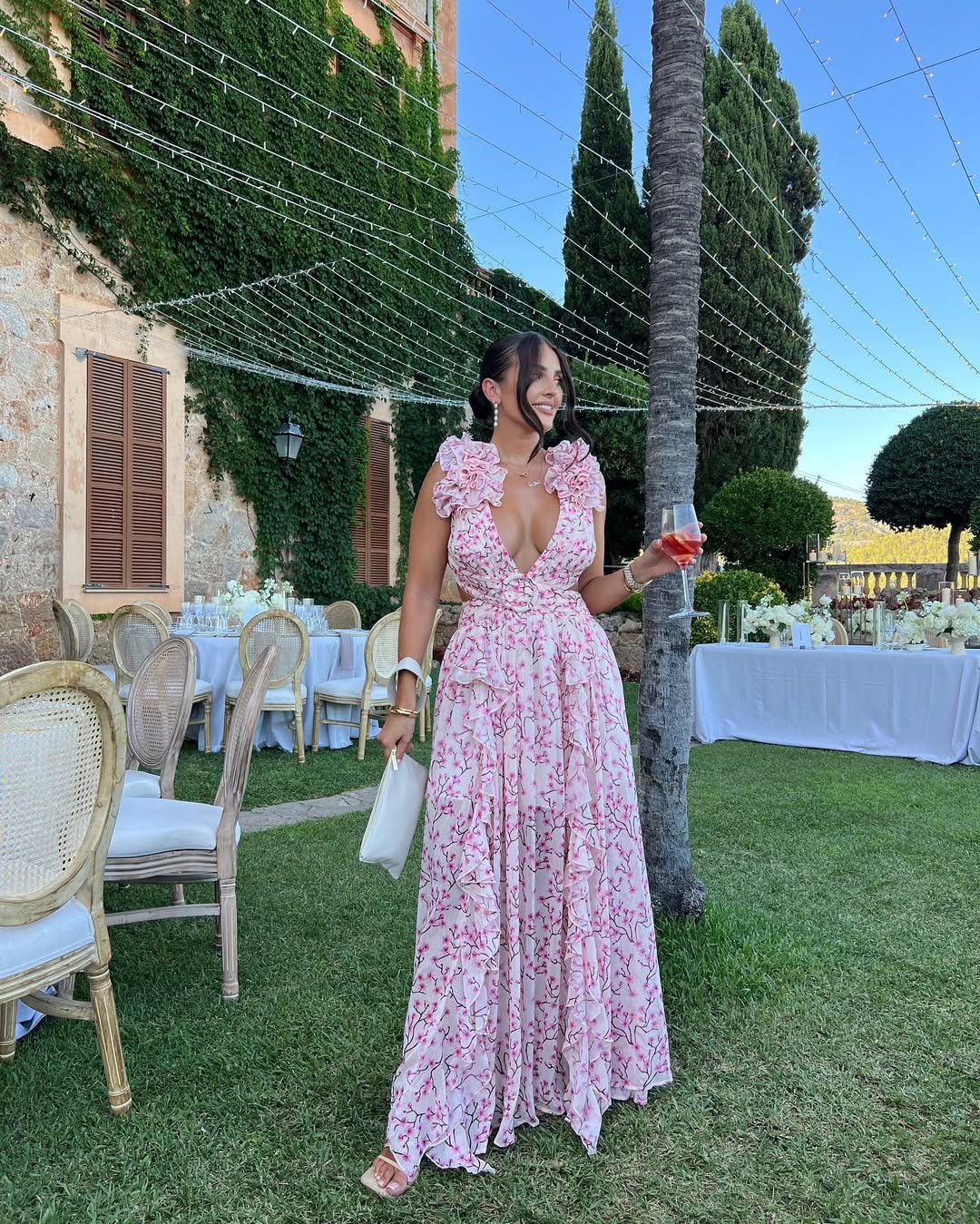 Orange Maeve Floral Cutout Maxi Dress