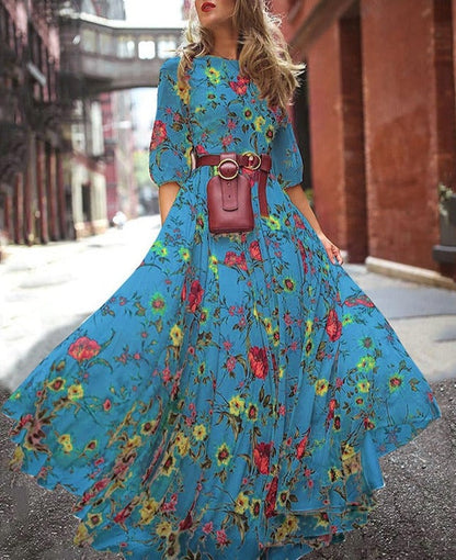 Blue Valentina Silk Charmeuse Slip Dress
