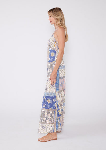 Ivory/Lilac Margot Patchwork Maxi Dress
