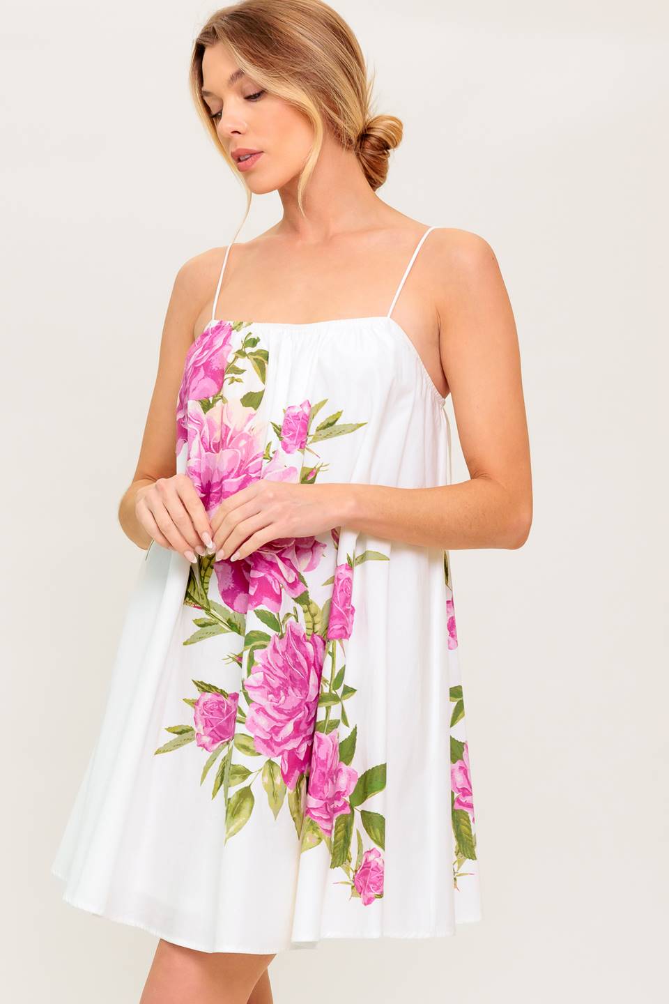 OFF WHITE Rosalie Floral Woven Mini Dress