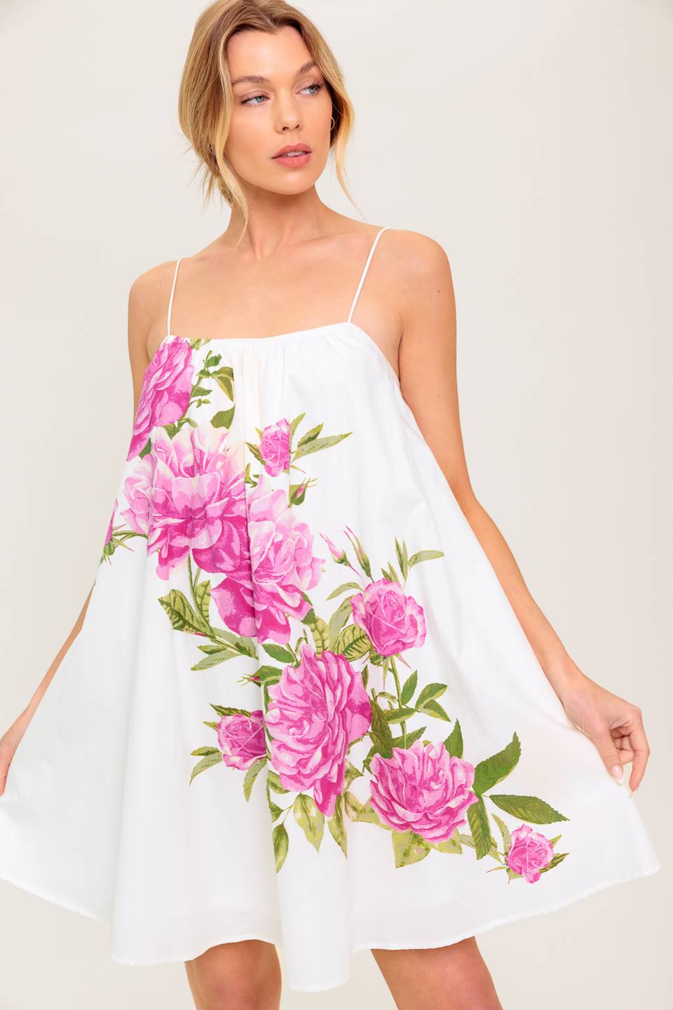 OFF WHITE Rosalie Floral Woven Mini Dress