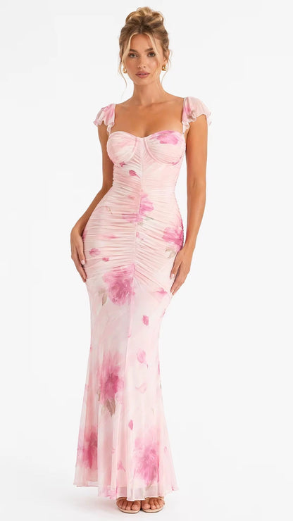 Floral Sidonie Floral Mesh Maxi Dress