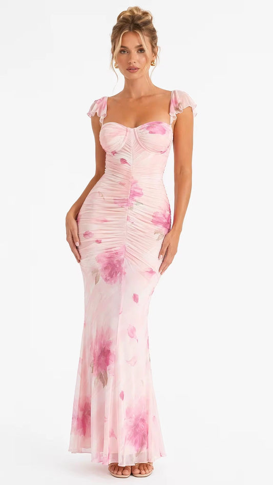 Floral Sidonie Floral Mesh Maxi Dress