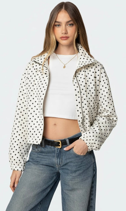 Polkadot White Black Jacket