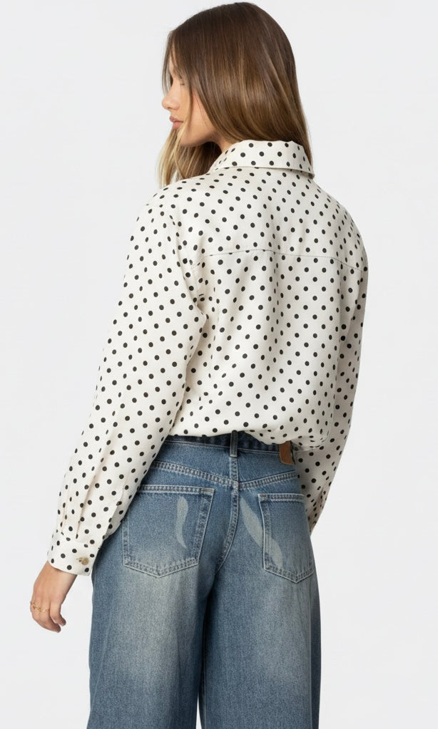 Polkadot White Black Jacket
