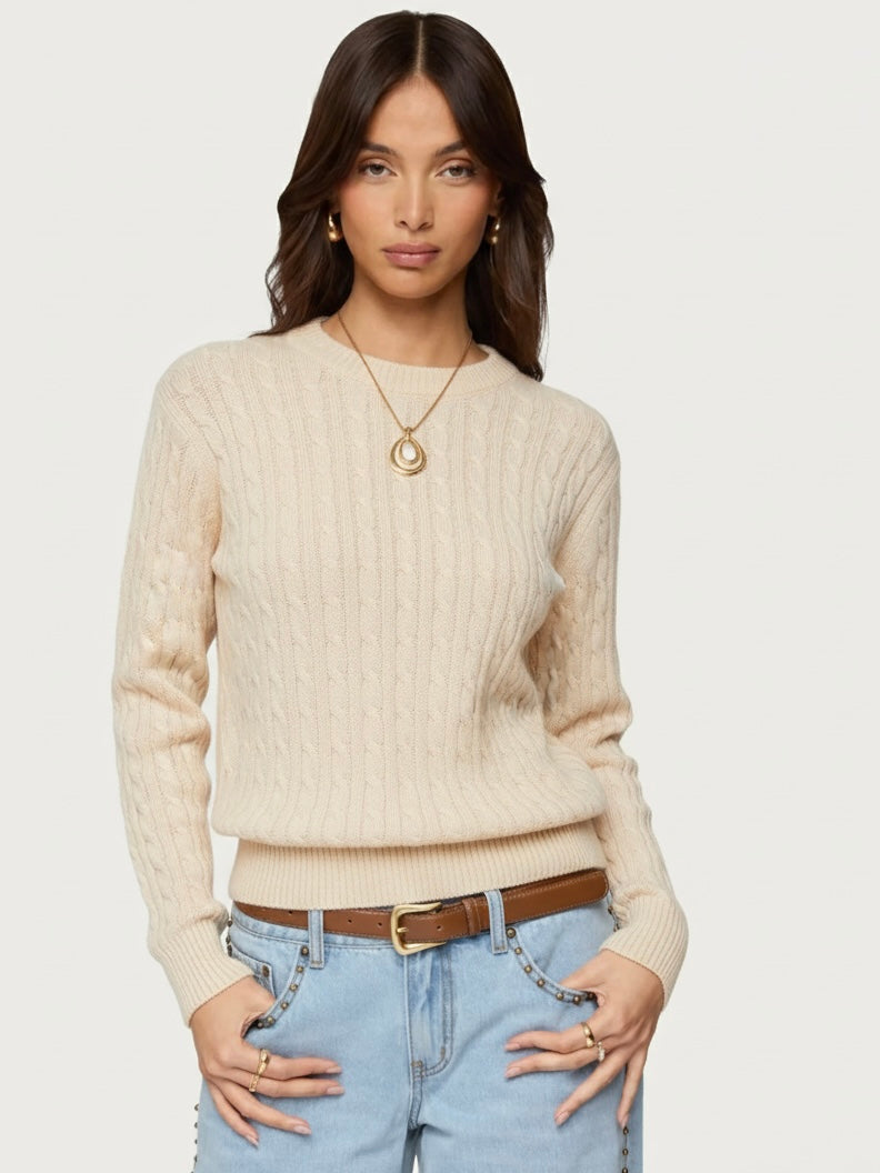 Long sleeve cableknit