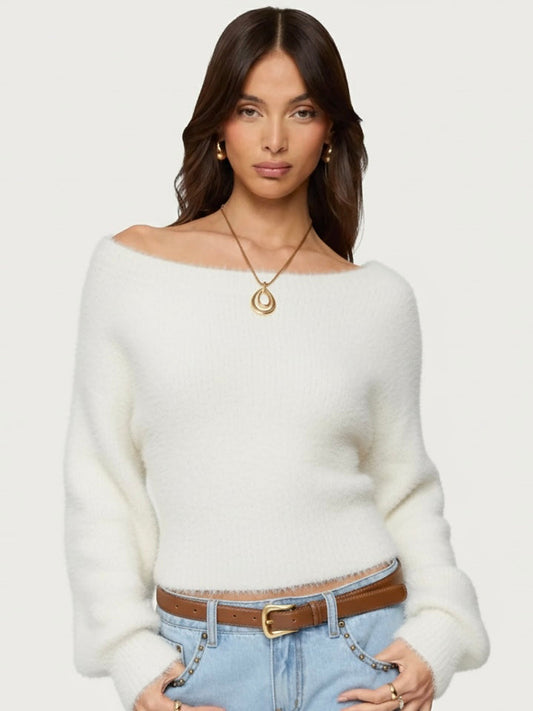 Mohair off sholder knit