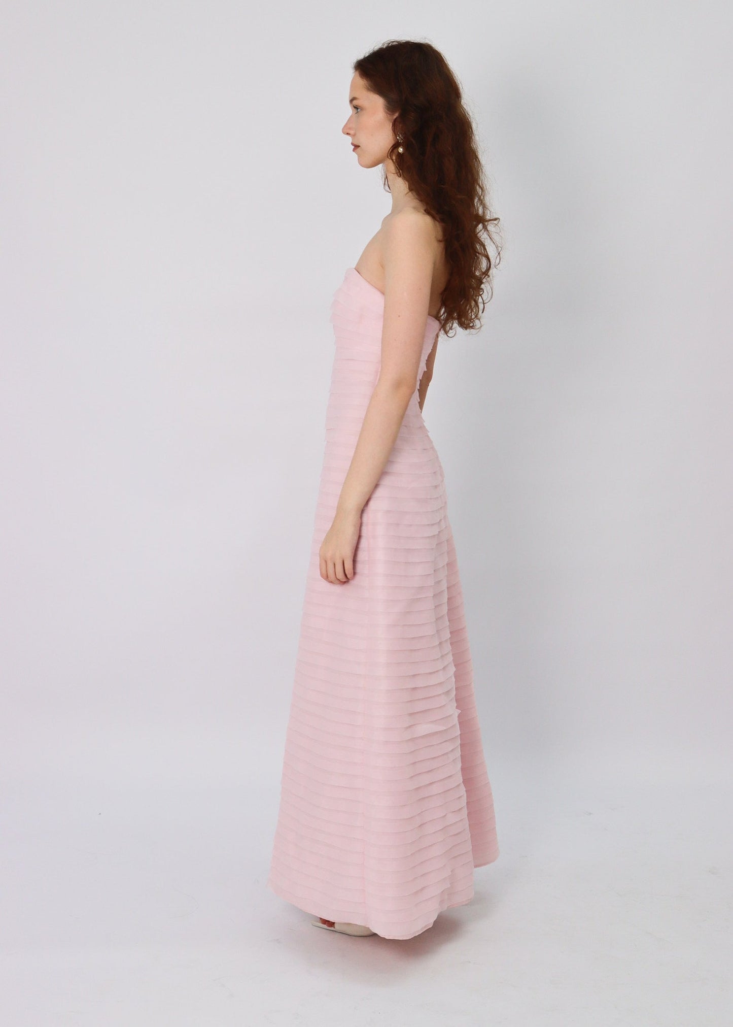 Gelato Afternoons Margot Strapless Maxi Dress in Blush