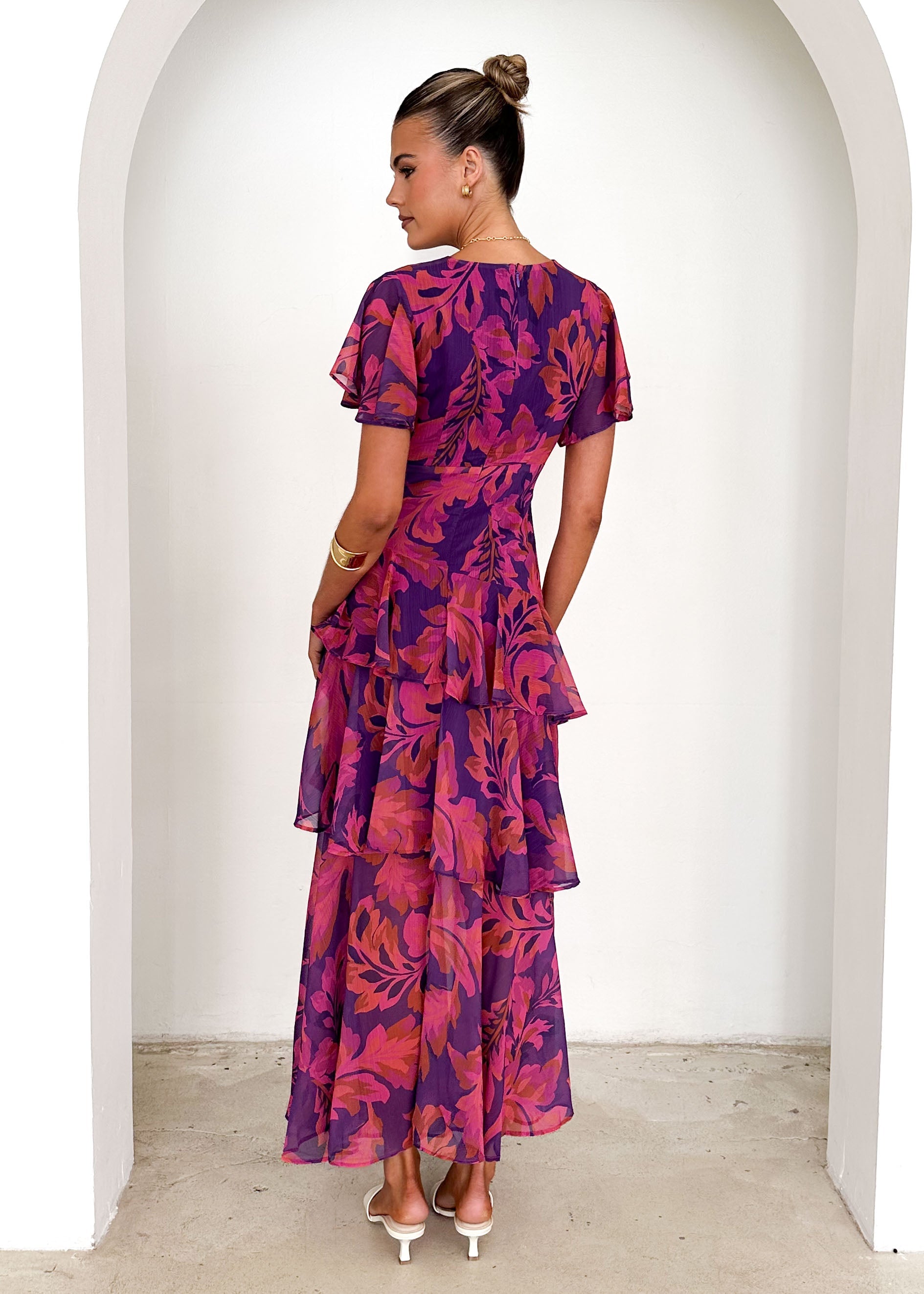 Violet Floral Venezia Floral Maxi Dress