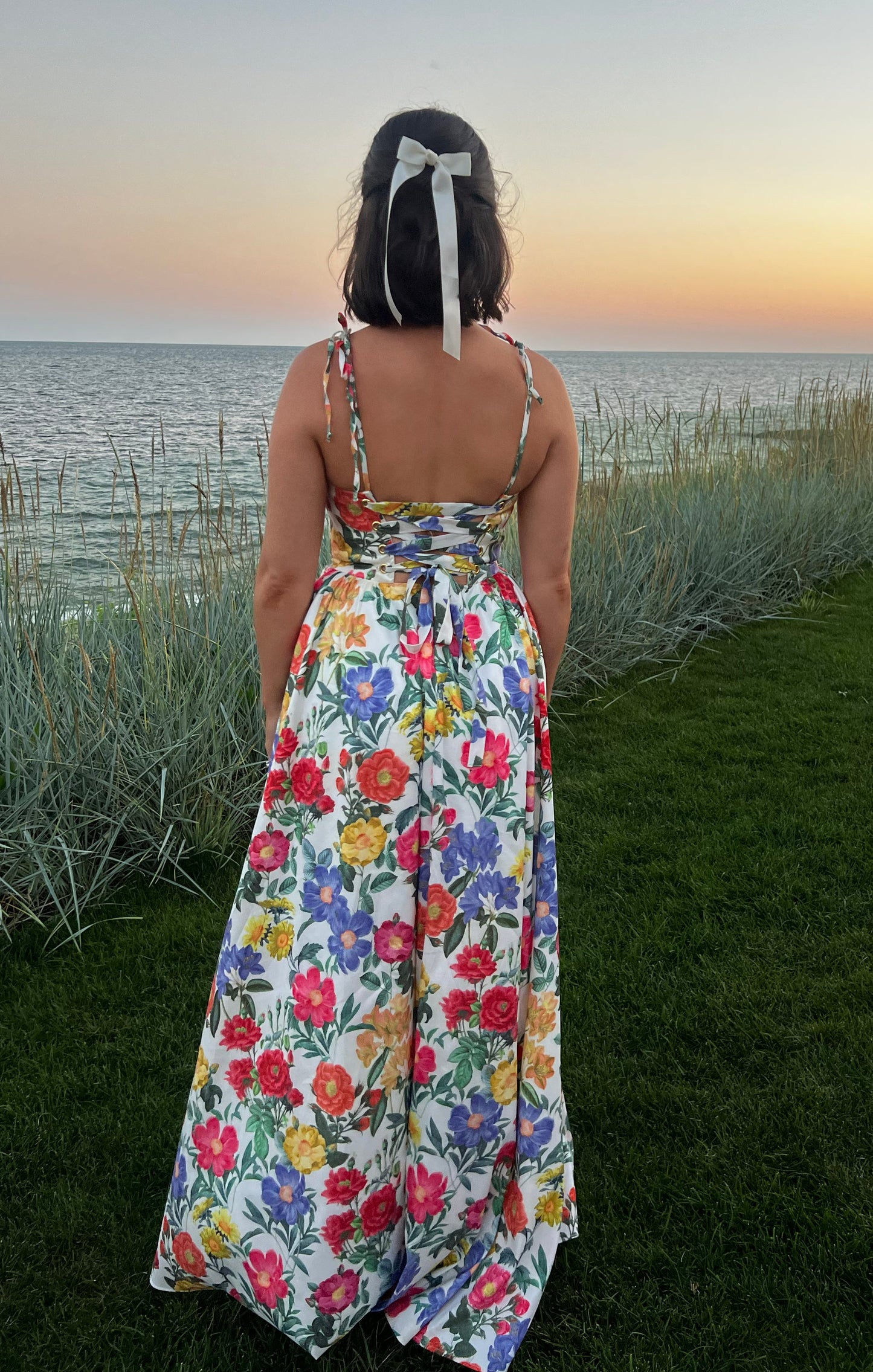 Juliet White Taffeta Maxi Dress