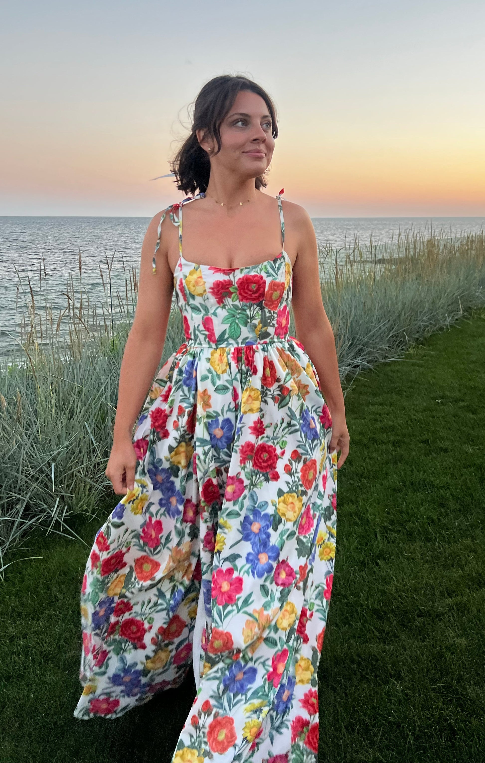 Juliet White Taffeta Maxi Dress