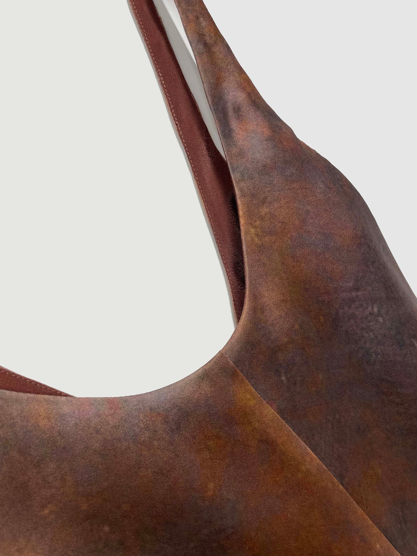 RUST BROWN Margot Silk Bias Slip Dress