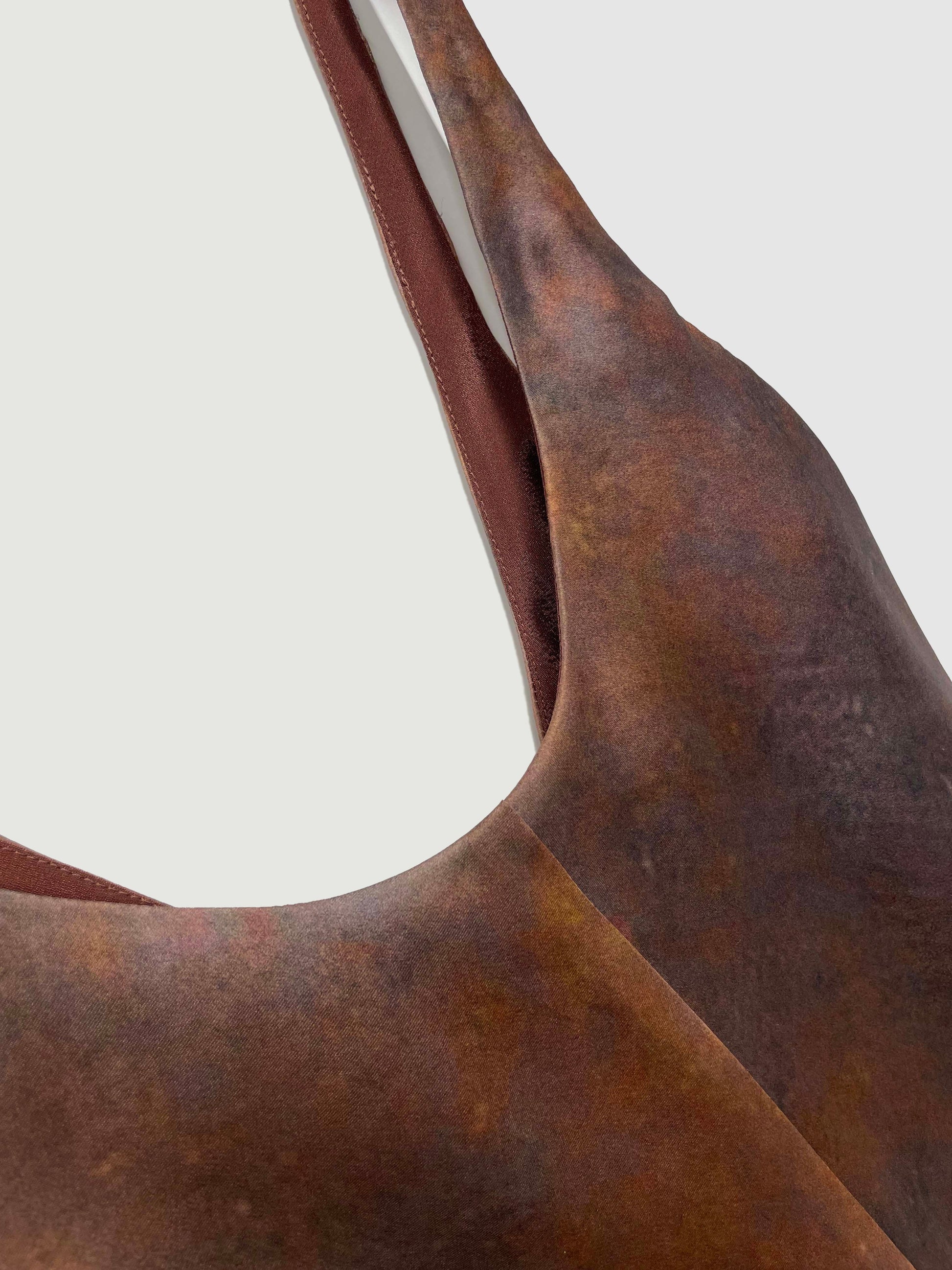 RUST BROWN Margot Silk Bias Slip Dress