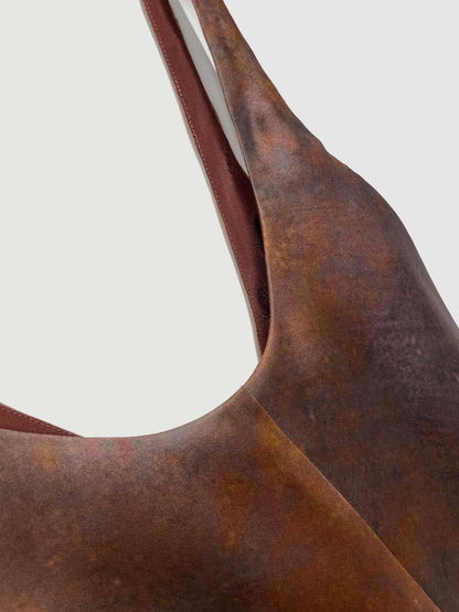 RUST BROWN Margot Silk Bias Slip Dress