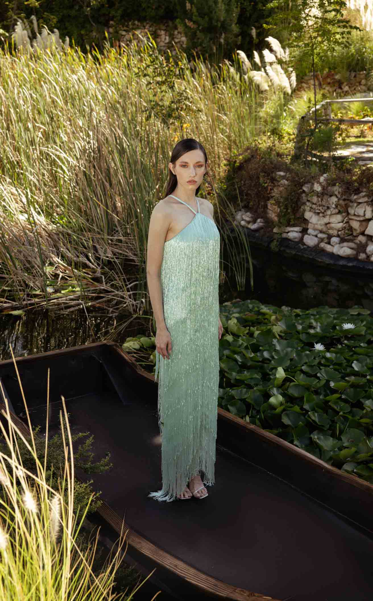Nude Margot Silk Charmeuse Evening Dress