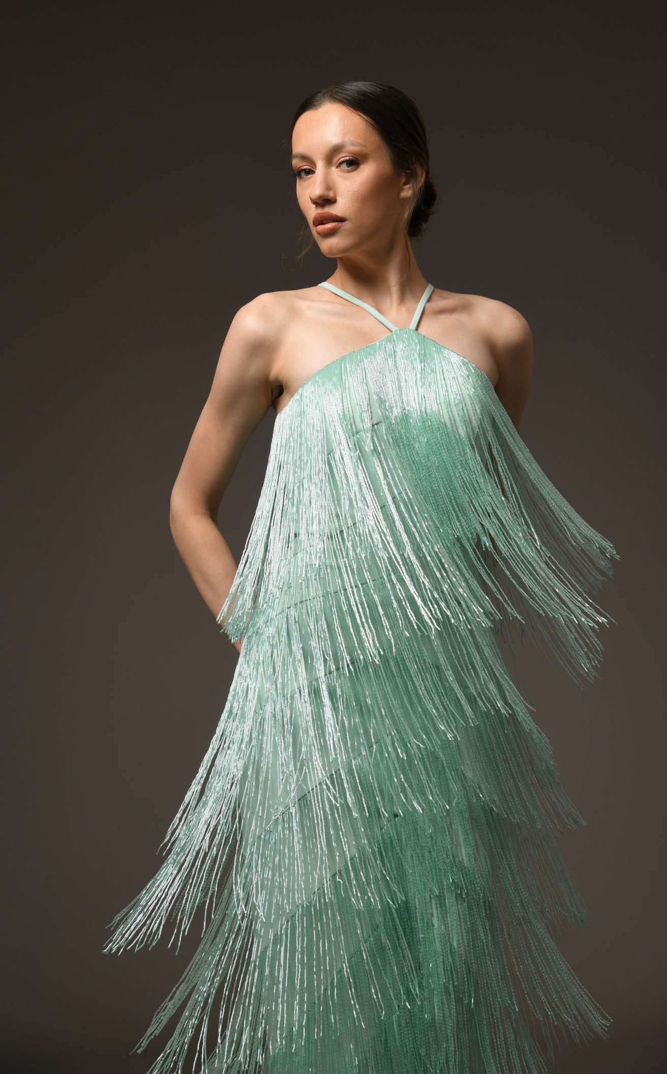 Nude Margot Silk Charmeuse Evening Dress