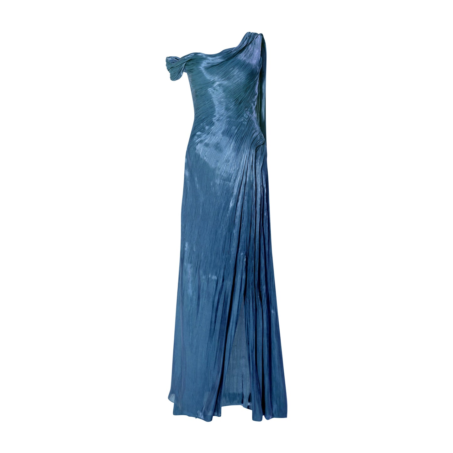 Purple Vivienne One-Shoulder Ruched Dress