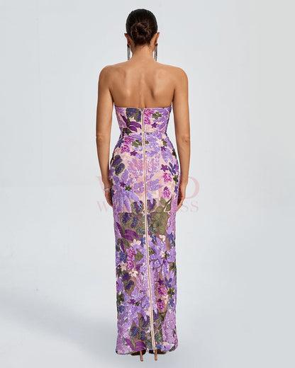 Embellished Sequins Dress Dahlia Sequin Floral Dress