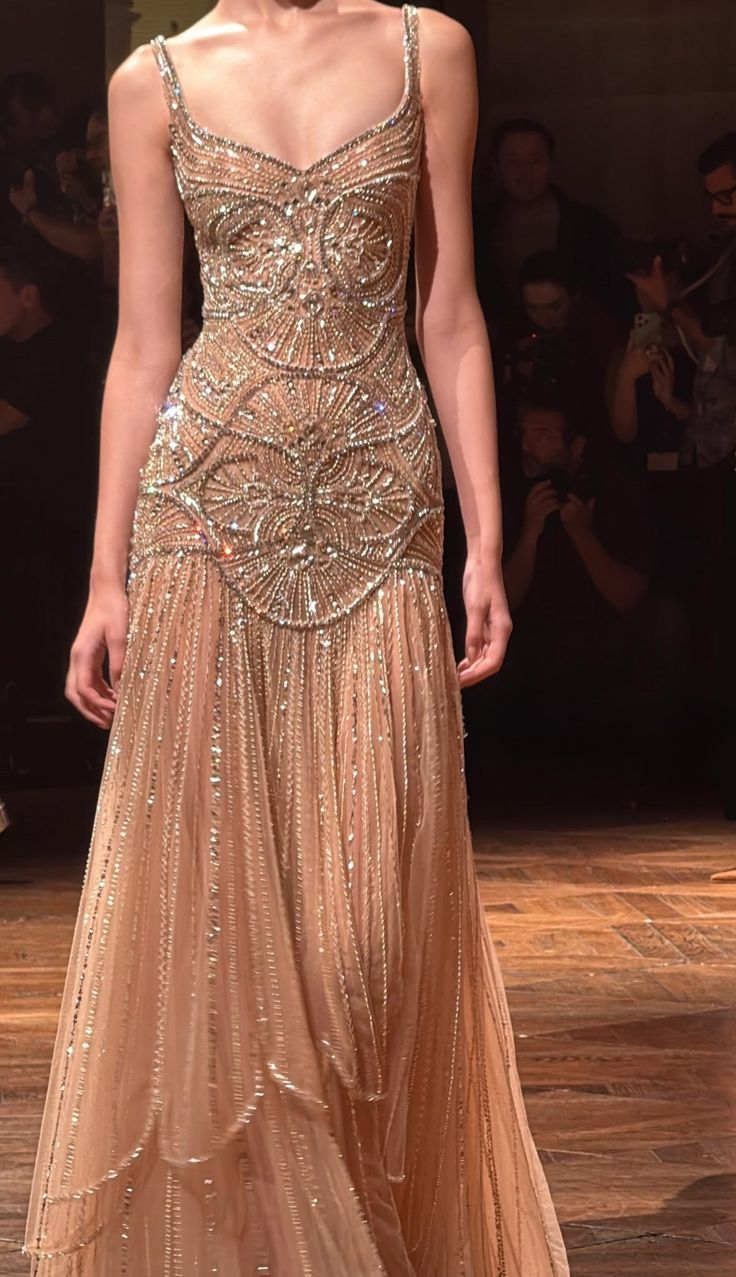 Custom Color( Add the color in the "Order special instructions") Evangeline Beaded Tulle Mermaid Gown